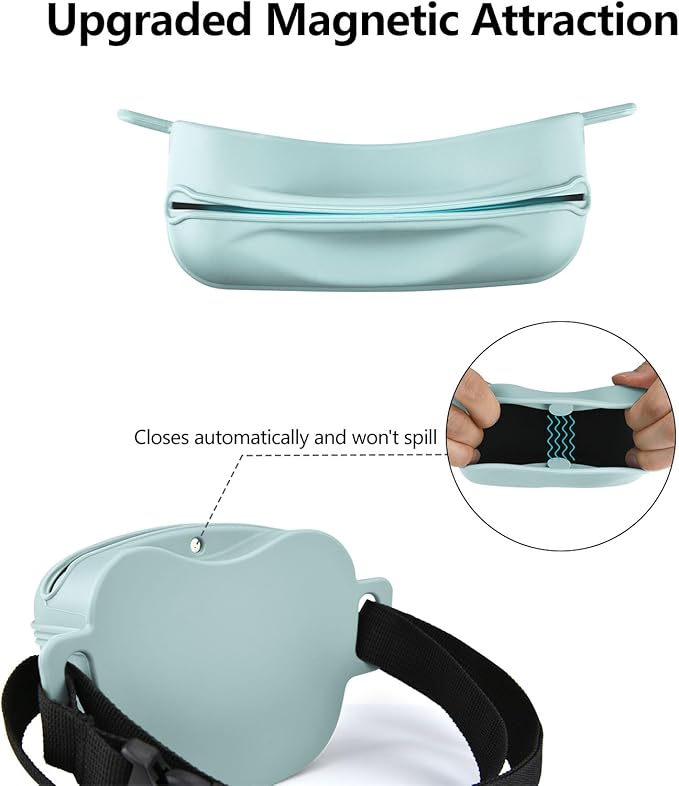 Pet Training Snack Pouch with Clicker 2.0 Upgraded Magnetic Closure, 1.66 Cup Silicone Belt for Dog Treats，Perfect for Exercising and Walking