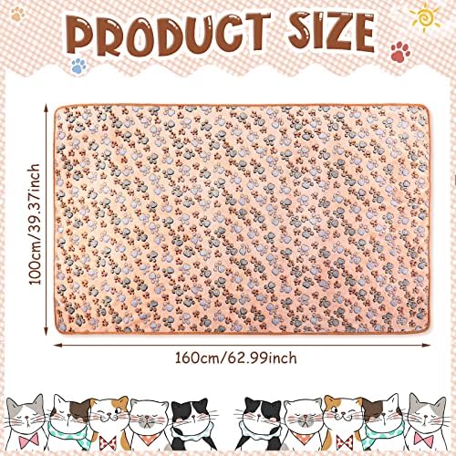 Tatuo 4 Pack Fleece Dog Blanket for Pet, Mixed Color, 40 x 63 Inch, Paw - Image 2