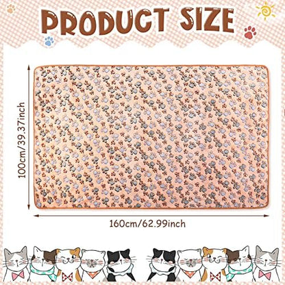 Tatuo 4 Pack Fleece Dog Blanket for Pet, Mixed Color, 40 x 63 Inch, Paw - Image 2