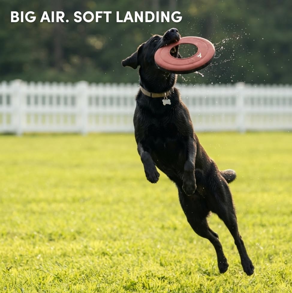 OllyDog Mini Super Flyer, Dog Flying Disc – Floating Fetch Toy, Soft on Teeth, Eco-Friendly Recycled Material, Lightweight, for Small & Medium Dogs (Desert, 9") - Image 4