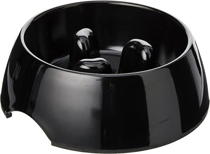 Rosewood Anti-Scoff Slow Feeder Dog Bowl – Medium Heavy-Duty Melamine Food Bowl for Small to Medium Breeds – Aids Digestion & Reduces Gulping – Slip-Resistant, Durable & Easy to Clean – Black