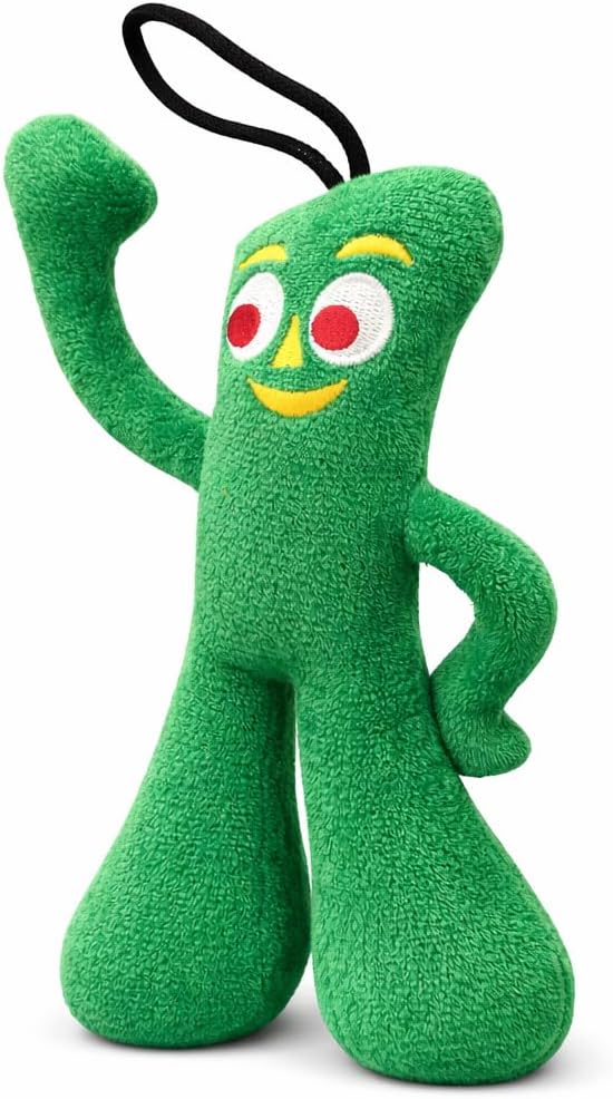 Multipet Small Gumby Stuffed Dog Toy with Squeaker | Gumby Dog Toy Plush Small | Green | 6" | Officially Licensed (6" - Plush Gumby)