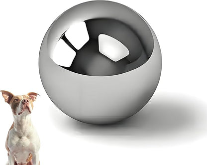 SUS304 Stainless Steel Dog Food Slow Feeder Ball - 3.6in - Slows Fast Eating, Prevents Choking, Bloating & Obesity - Fun Feeding for All Dogs - Durable, Smooth & High Adaptability (Large 3.6Inch)