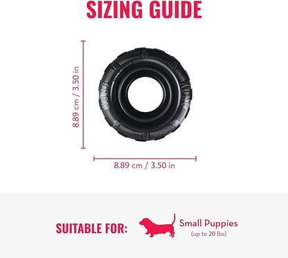 KONG Extreme Tires - KONG's Most Durable Natural Rubber Chew & Fetch Toy - Treat Dispenser Dog Tire Toy - Pet Supplies for Outdoor & Indoor Play - For Small Dogs
