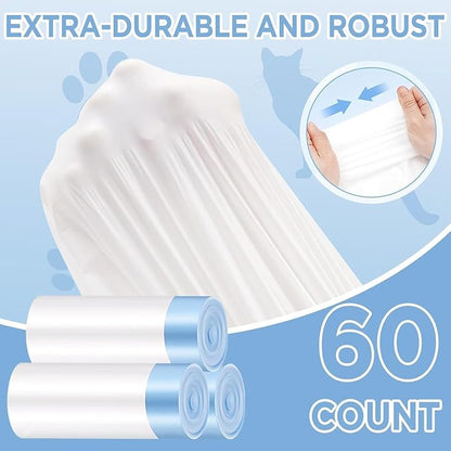 60 Count Cat Litter Box Liners, Heavy Duty for Self Cleaning Litter Box1113