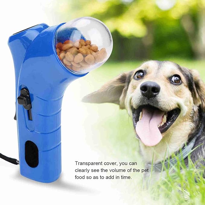 Automatic Pet Treat Launcher for Dogs & Cats - Interactive Food Dispenser Toy for Indoor/Outdoor Exercise & Training (Blue)