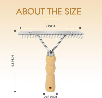 Metal Handheld Carpet Rake for Fluffy Plush, Pet Hair Removal Tool, Reusable Cat & Dog Hair Remover Comb, Brush Scraper Broom for Shag Rugs, Home Cleaning - Efficient Pet Hair Pickup