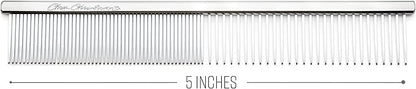 Chris Christensen Buttercomb Bundle - 5 in. Face and Feet Fine/Coarse Comb, 7.5 in. Greyhound Style Fine/Coarse Comb, Stainless Steel, Prevents Friction
