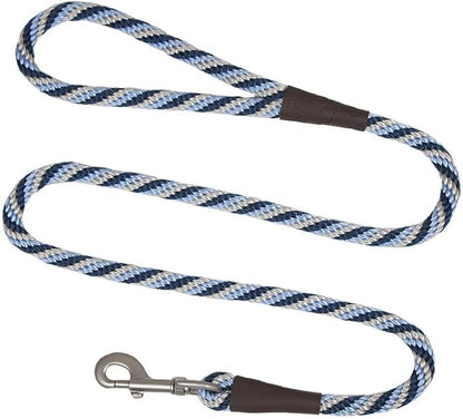 Mendota Pet Snap Leash - British-Style Braided Dog Lead, Made in The USA - Arctic Blue, 1/2 in x 6 ft - for Large Breeds
