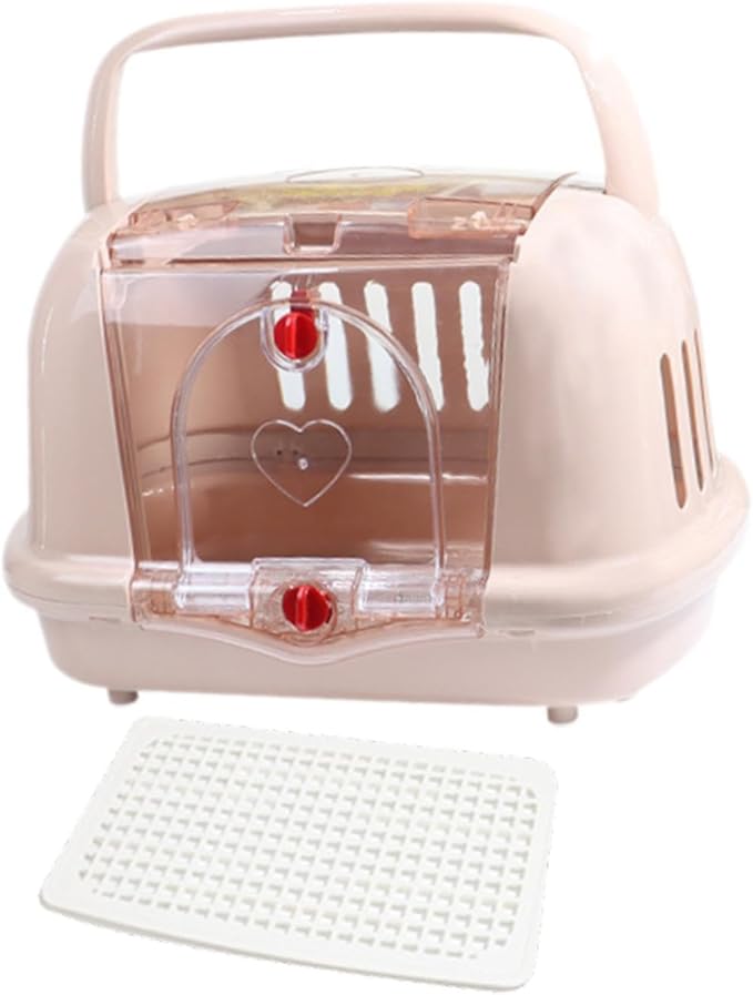 Dog Kennel Pet Carrier Lightweight Hard Sided for Dog Cat Kitten Camping, Brown