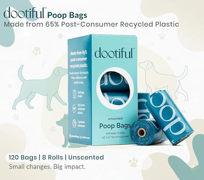 Dog Poop Bags - 240 Unscented Bag, 65% Recycled Materials, Tear Resistant Pet Bags for Poop - 16 Rolls, 100% Leak Proof - Extra Thick, Eco-Friendly Doggie Waste Bags for Hassle-Free Cleanup - Outdoor