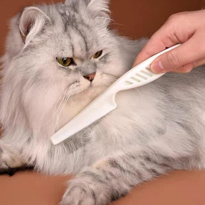 Multifunctional Pet Grooming Comb - 2023 New Magic Fine-Tooth Stainless Steel Massage Comb for Dog and Cat (1 Pair, White), Tear and Stain Removal