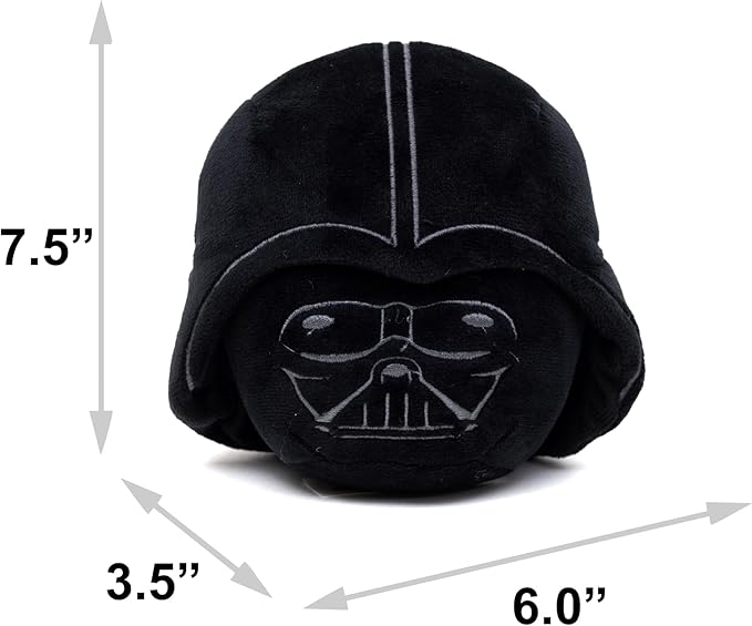 Star Wars Dog Toy, Darth Vader Helmet Black Pet Toy, Plush, 3.5" x 6"