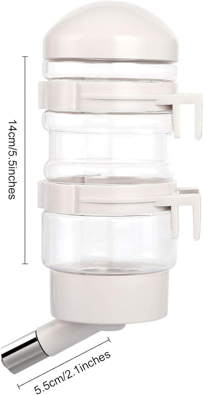 Dog Kennel Water Dispenser, No Drip Water Bottle Container ABS Material BPA Free 16oz for Small Animals