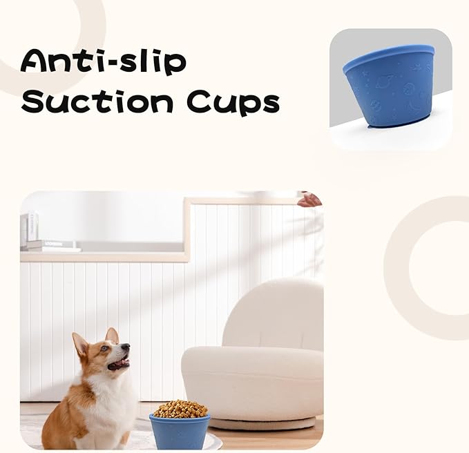 Dog Lick Bowls,Slow Feeding Dog Bowl,Non-Slip Dogs Treat Bowl,Puppy Slow Feeder for Relieving Concentration,Lick Bowls for Pet(L)
