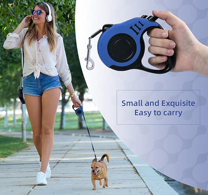 Retractable Dog Leash 10ft, Tangle-Free Expandable Leash for Small Dogs Up to 22lbs, Easy-Adjust Lock & Anti-Slip Handle for Safe Walks