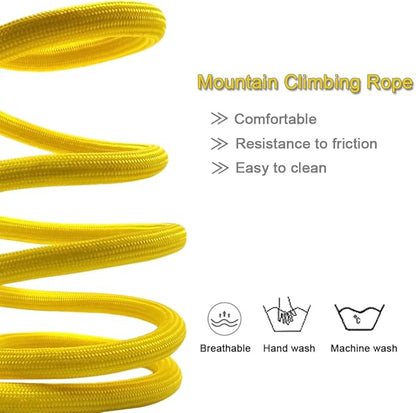 MayPaw 4/6 /8/10 FT Dog Leash, Classic Solid Colors, Strong Nylon Rope Dog Leash Reinforced with Leather Tailor Connection Heavy Duty Silver Clasp (Yellow, 4ft*1/2")
