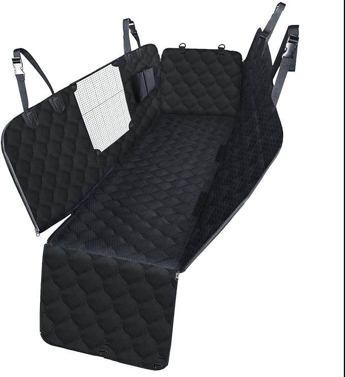 Dog Seat Cover for Cars - Waterproof & Scratchproof Dog Hammock Pet Car Seat Protector with Mesh Window, Universal Fit for Back Seat of Cars, SUV, Truck and Jeep