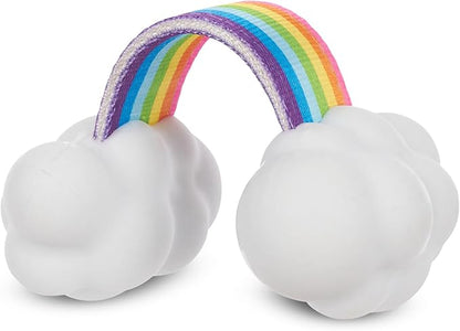 Barkbox Dog Toys – Toy G BIV Rainbow Super Chewer Tug Toy for Enthusiastic Chewers with Double Reinforced Strap and Tough Rubber Clouds – Small