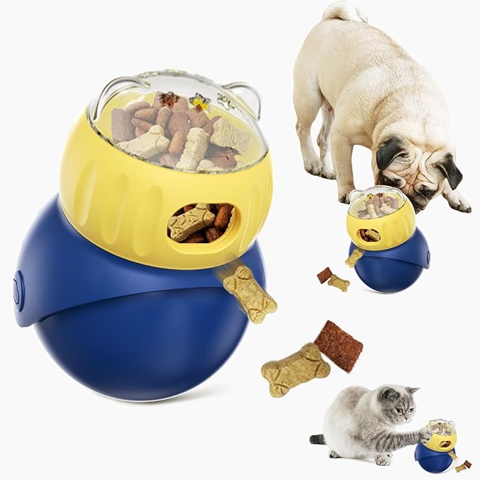 Interactive Dog Toy-Dog Treat Toys/Cat Food Feeder, Pet Indoor Exercise Swinging Nonpareil Feeder for Cats, Dogs