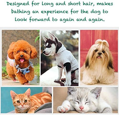 Dog Cat Pet Grooming Brush - Silicone Massage Brush for Deshedding and Bathing, Anti-Slip Rubber Shampoo Brush for Long & Short Hair Dogs and Cats (Orange) - Image 6