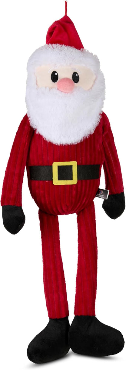 Bow Wow Pet Corduroy Santa Crinkle & Squeak Plush Dog Toy, X-Large
