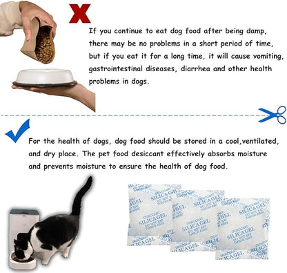 xcivi 6 Pack Pet Food Desiccant Bags for Voluas Automatic Cat Dog Pet Food Feeders Model VL001, VL002, VL003, VL004; Moisture-Proof Bag Desiccant Keep Pets Foods Dry and Fresh