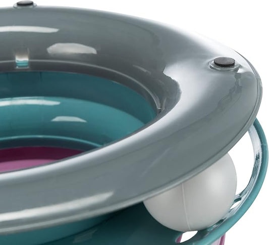 TRIXIE Catch The Balls Circle Track, Interactive Cat Toy, Cat, and Mouse Games (Green/Gray)