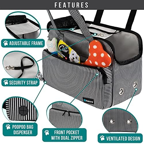 PetAmi Small Dog Purse Carrier, Airline Approved Soft Sided Tote, Stripe - Image 3
