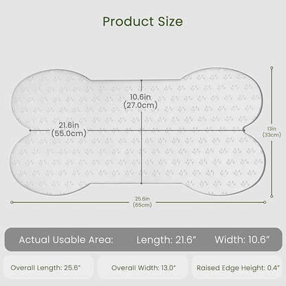 Dog Food Mat Anti-Slip Silicone Dog Bowl Mat Thicker Pet Placemat Waterproof Cat Feeder Pad with Raised Edge Puppy Kitten Feeding Mats Suitable Small Medium-Sized Dogs Cats Eating Tray