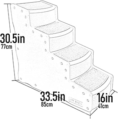 Pet Gear Easy Step IV Pet Stairs, 4 Step for Cats/Dogs, Removable Washable Carpet Treads, for Pets Up to 150lbs, No Tools Required, Available in 9 Colors, Coffee Bean