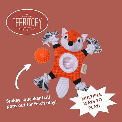Territory 2 in 1 No Stuffing Removable Fetch Ball Tug Dog Toy for Small Medium Large Dogs, Owl