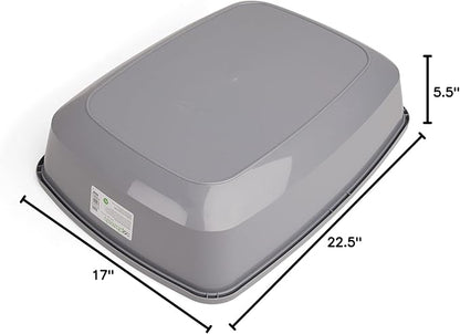 So Phresh Open Cat Litter Box Grey X-Large 22.4" L X 16.9" W X 4.3" H