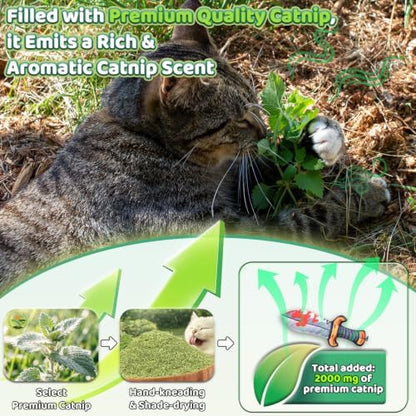 Catnip Toy [2000mg Premium Catnip], Sword Style Cat Kicker Toy - Image 5