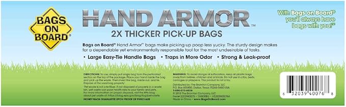 Bags on Board Dog PoopBags - Extra Thick Waste PickupBags with Easy Tie Handles - Easy Dispensing Drawer Pack - 200 Count (Pack of 4)