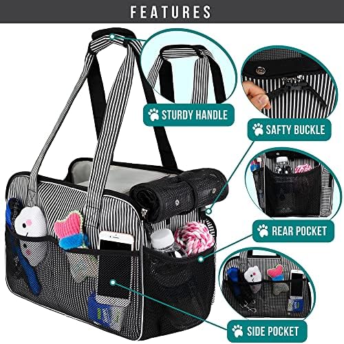 PetAmi Small Dog Purse Carrier, Airline Approved Soft Sided Tote, Stripe - Image 4