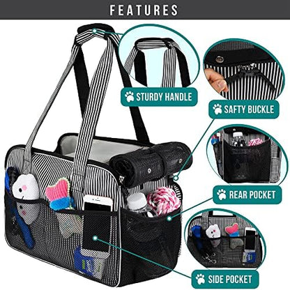 PetAmi Small Dog Purse Carrier, Airline Approved Soft Sided Tote, Stripe - Image 4