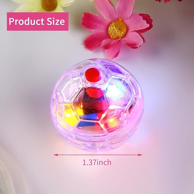 2 Piece Light Up Cat Balls, Multi-Color Flash LED Motion Activated Glowing Cat Balls for Kitten Dog Pet Running Exercise Activity