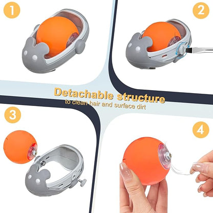 Tyasoleil Interactive Cats Toys Ball, Newly IMAGINABLE Agile Mice Moving Ball, Mice&Bird Voice Attract, Elastic Mesh Tail, Automatic Kitten Toys, 2 Replacement Feather, for Bored Adult Indoor Cats