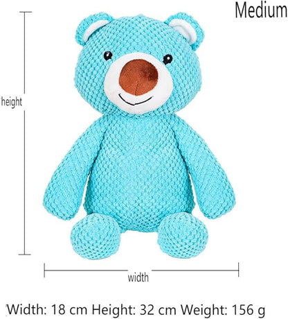 Blue Bear Squeaky Plush Toy for Dogs and Cats - Durable Chew-Resistant Interactive Toy for Large BRE