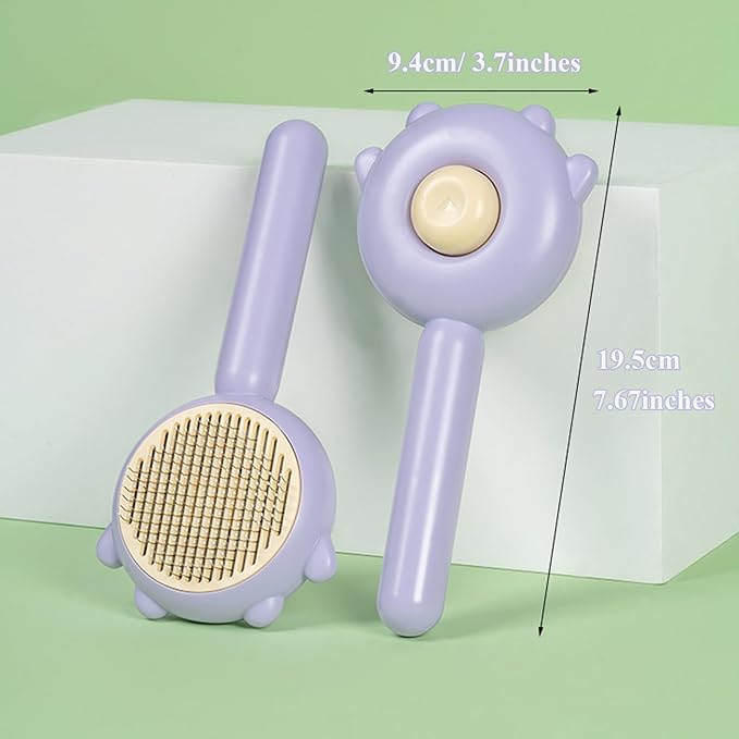 Magic Pet Comb, Pet Hair Cleaner Brush, Pet Grooming Cat and Dog Brush, Self Cleaning Cat Brush, Cat Grooming Brush, Cat Shedding Brush, Cat Brush for Long Hair Cats (Purple)