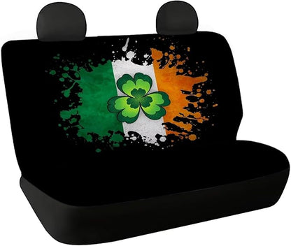 AFPANQZ Saint Patrick Leaf Car Seat Cover Rear Seats Only High Stretchy Washable Bucket Seat Cushion Protector Backseats Covers for Girls Women, Fit Most Cars, Sedan, SUV, Van