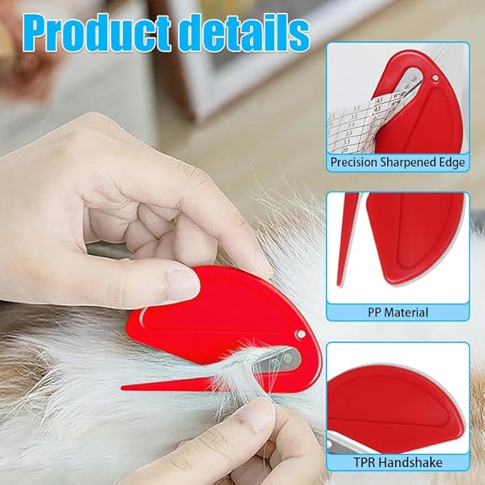 6 Pcs Pet Multifunctional Knotting and Pet Hair Removal Comb One-Click Self-Cleaning Grooming Brush for Dogs, Cats, Puppies, and Rabbits, Plastic Grooming Comb for Hair Shedding and Tangle Removal