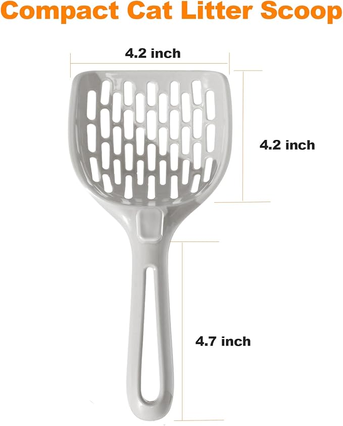 Cat Litter Scoop, Litter Scoop with Wide Slats, Litter Sifter Scoop with Hollow Grid for Pine Pellets, Easy Sifting, ABS Plastic Litter Scoop for Cats