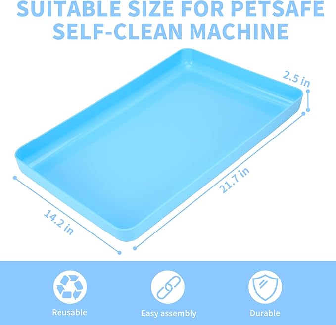 Upgraded Cat Litter Tray,Compatible with Petsafe Litter Self-Cleaning Scoop-Free Box,Non-Odor & Stains & Deformde,Easy Clean,Blue Color