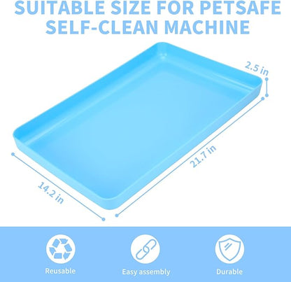Upgraded Cat Litter Tray,Compatible with Petsafe Litter Self-Cleaning Scoop-Free Box,Non-Odor & Stains & Deformde,Easy Clean,Blue Color