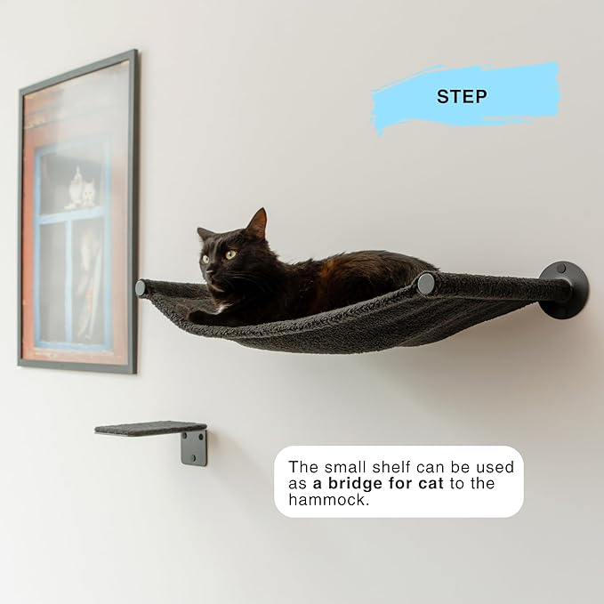 Cat Shelf for Wall Furniture Cat Step Black