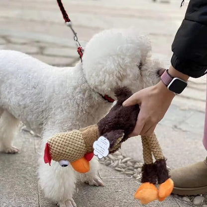 Dog Squeaky Toys - Rooster Plush Toys Chew Resistant Stuffed Durable Squeaky Dog Toys, Anxiety Reducer Chew Toy for Puppy Small Medium Large Dogs