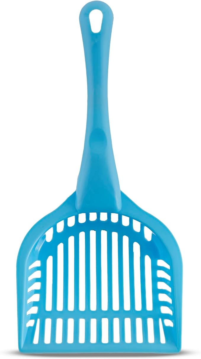 Fresh Step 4-in-1 Deluxe Litter Cleanup Kit - Cat Scoop, Broom, Dust Pan, and Hanging Caddy, Compatible with Standard Plastic Litter Pans and Disposable Litter Boxes, Blue