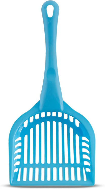 Fresh Step 4-in-1 Deluxe Litter Cleanup Kit - Cat Scoop, Broom, Dust Pan, and Hanging Caddy, Compatible with Standard Plastic Litter Pans and Disposable Litter Boxes, Blue